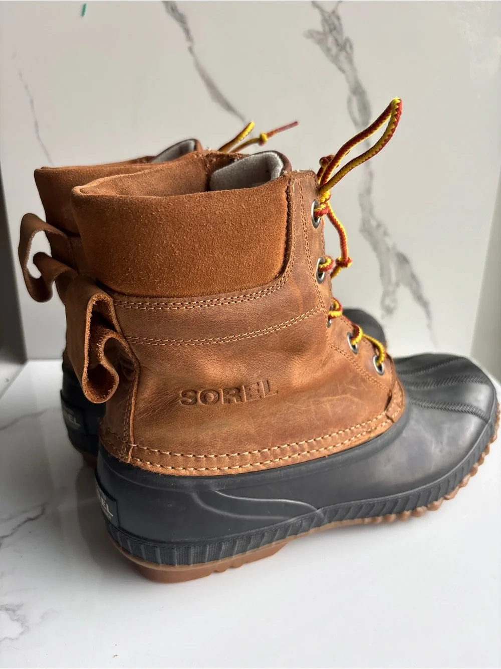 Sorel Cheyenne Men’s sz 10 duck boots rain waterproof leather rubber thinsulate